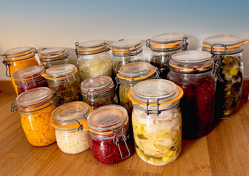 conserves de legumes anciens du jardin lacto fermentes en bocaux