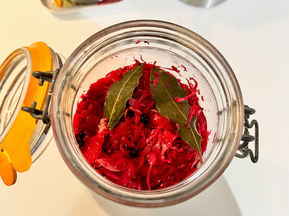 lacto fermentation de chou rouge hache